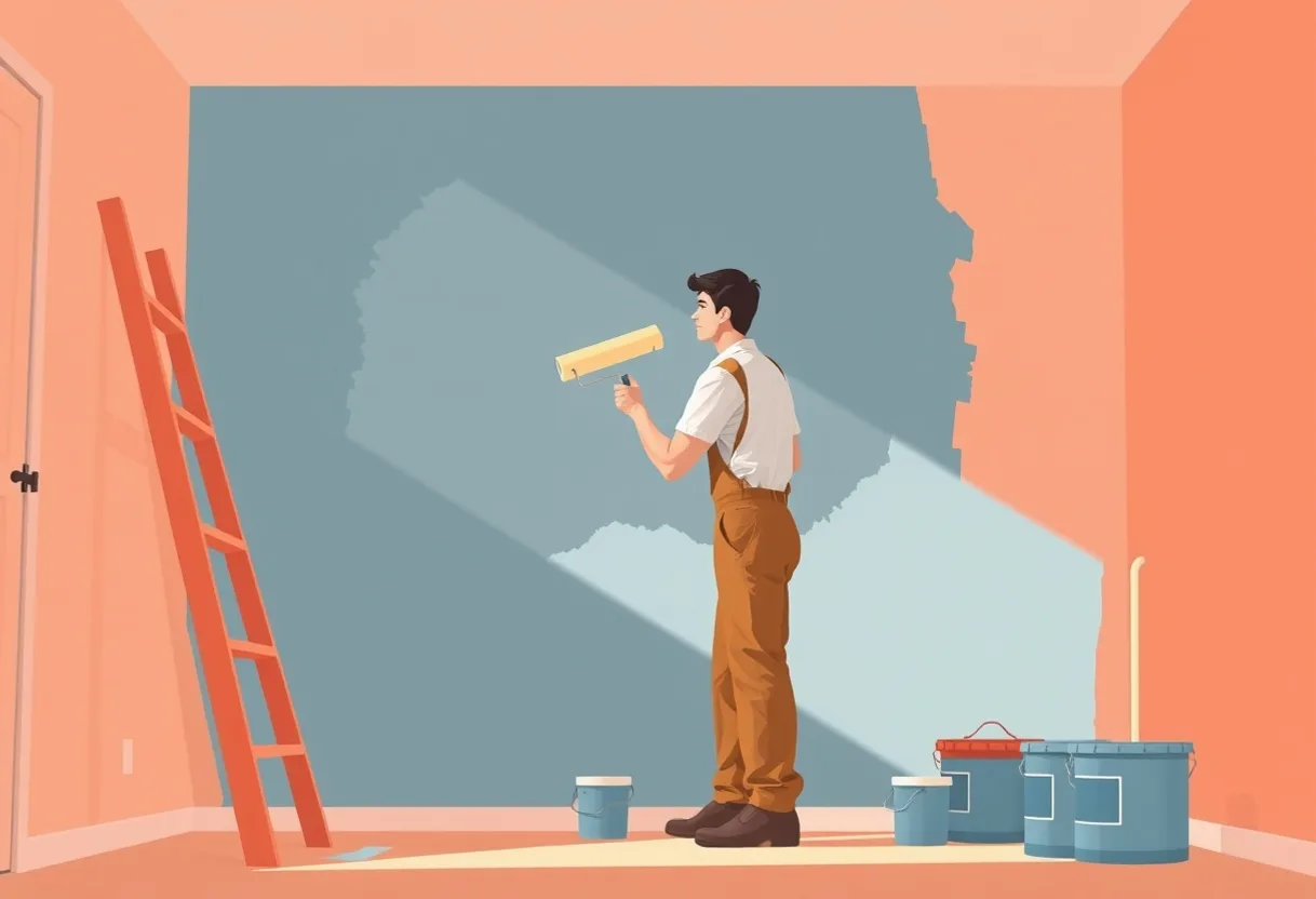 Peintre Saint-Priest 69800 en intervention sur un chantier